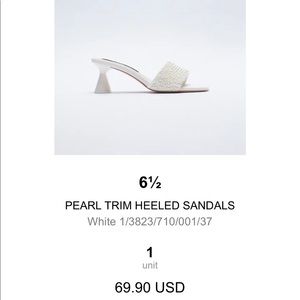 Zara pear trimmed heels - white